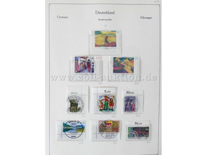 Teilansicht unterschiedliche Briefmarken BRD 1992 und 1993