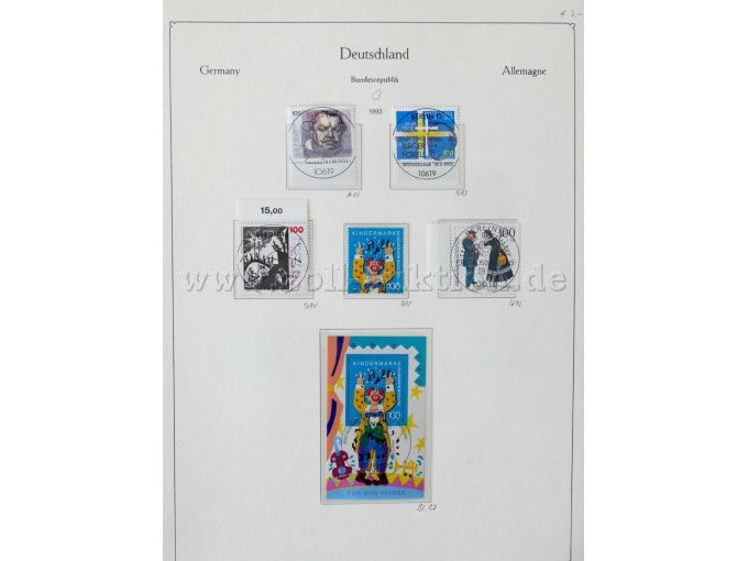 Teilansicht unterschiedliche Briefmarken BRD 1992 und 1993