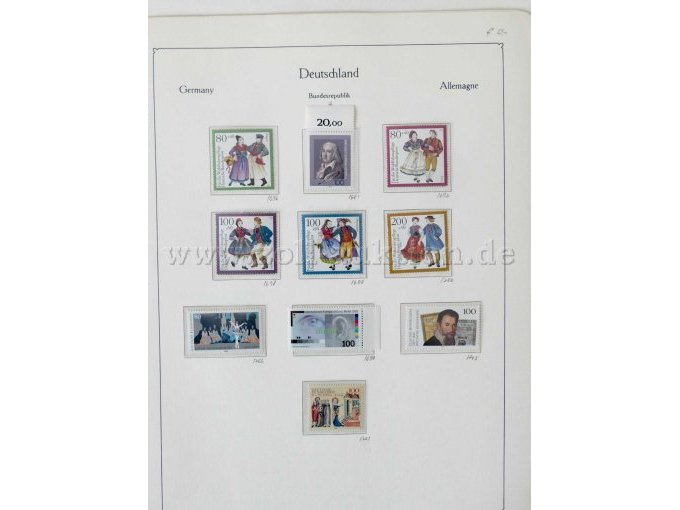 Teilansicht unterschiedliche Briefmarken BRD 1992 und 1993