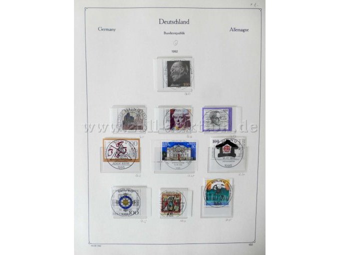 Teilansicht unterschiedliche Briefmarken BRD 1992 und 1993