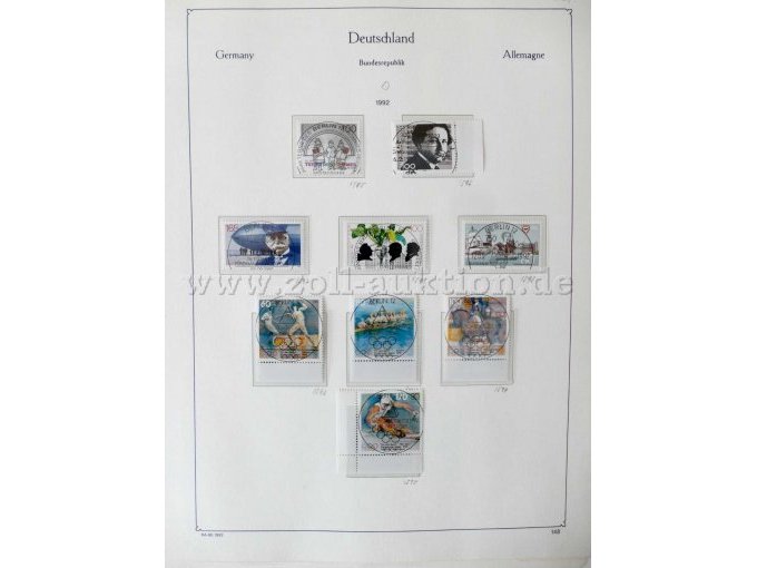 Teilansicht unterschiedliche Briefmarken BRD 1992 und 1993