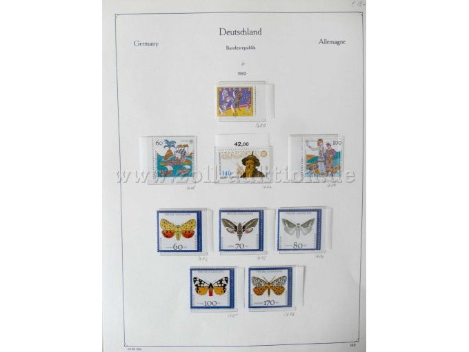 Teilansicht unterschiedliche Briefmarken BRD 1992 und 1993