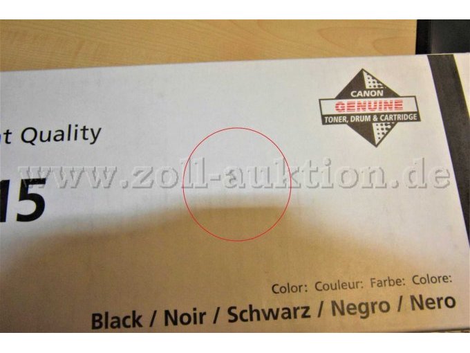 Canon C-EXV 15 Toner, kleines Loch in der Verpackung