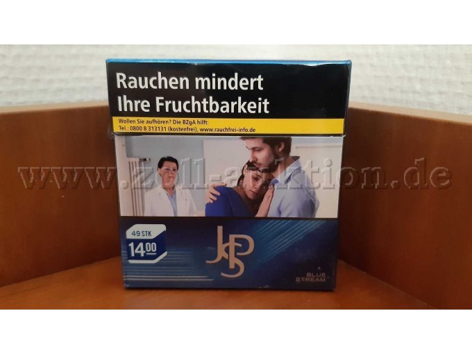 Zigarettenpackung JPS Blau Inhalt 49 Stk Kosten 14 Euro