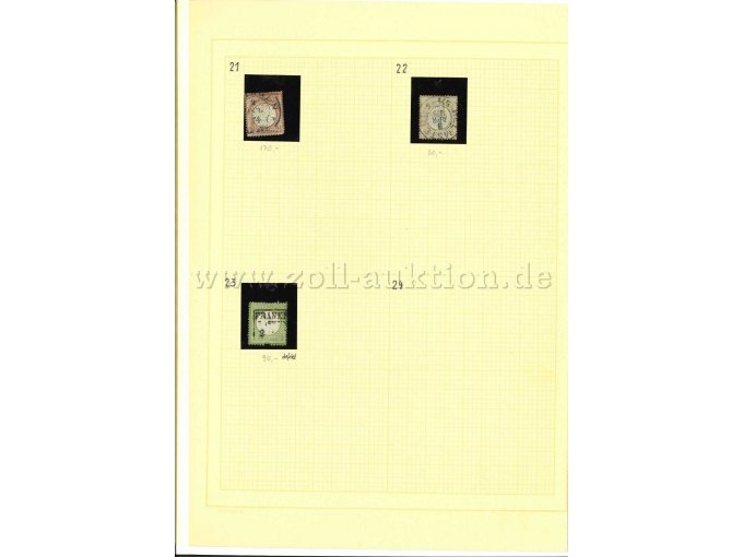 Teilansicht Marken auf Schaubek-Blatt