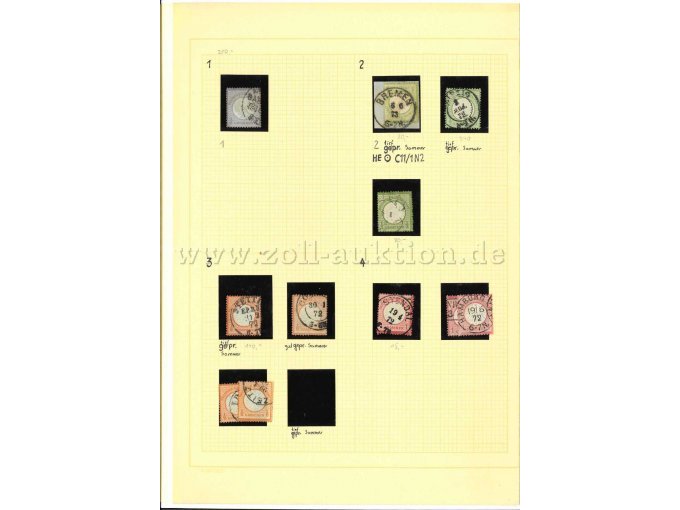 Teilansicht Marken auf Schaubek-Blatt