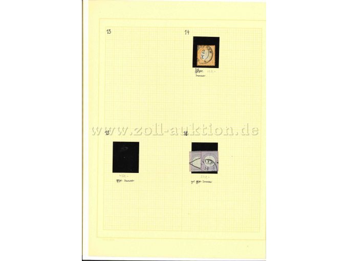 Teilansicht Marken auf Schaubek-Blatt