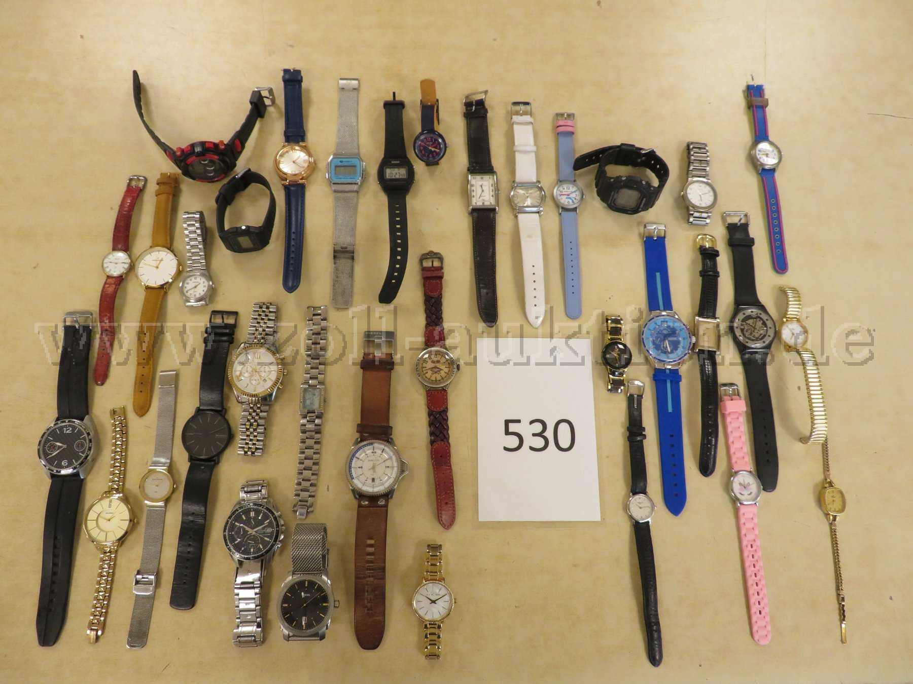 Zoll-Auktion 34 teilig, 34x Armbanduhr, gebraucht, verschiedene