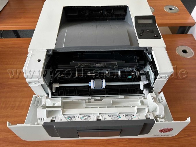 HP Drucker "Laserjet Pro 400 M402dn" - Draufsicht mit geöffnetem Fach für Druckerpatrone (Beispielbild)