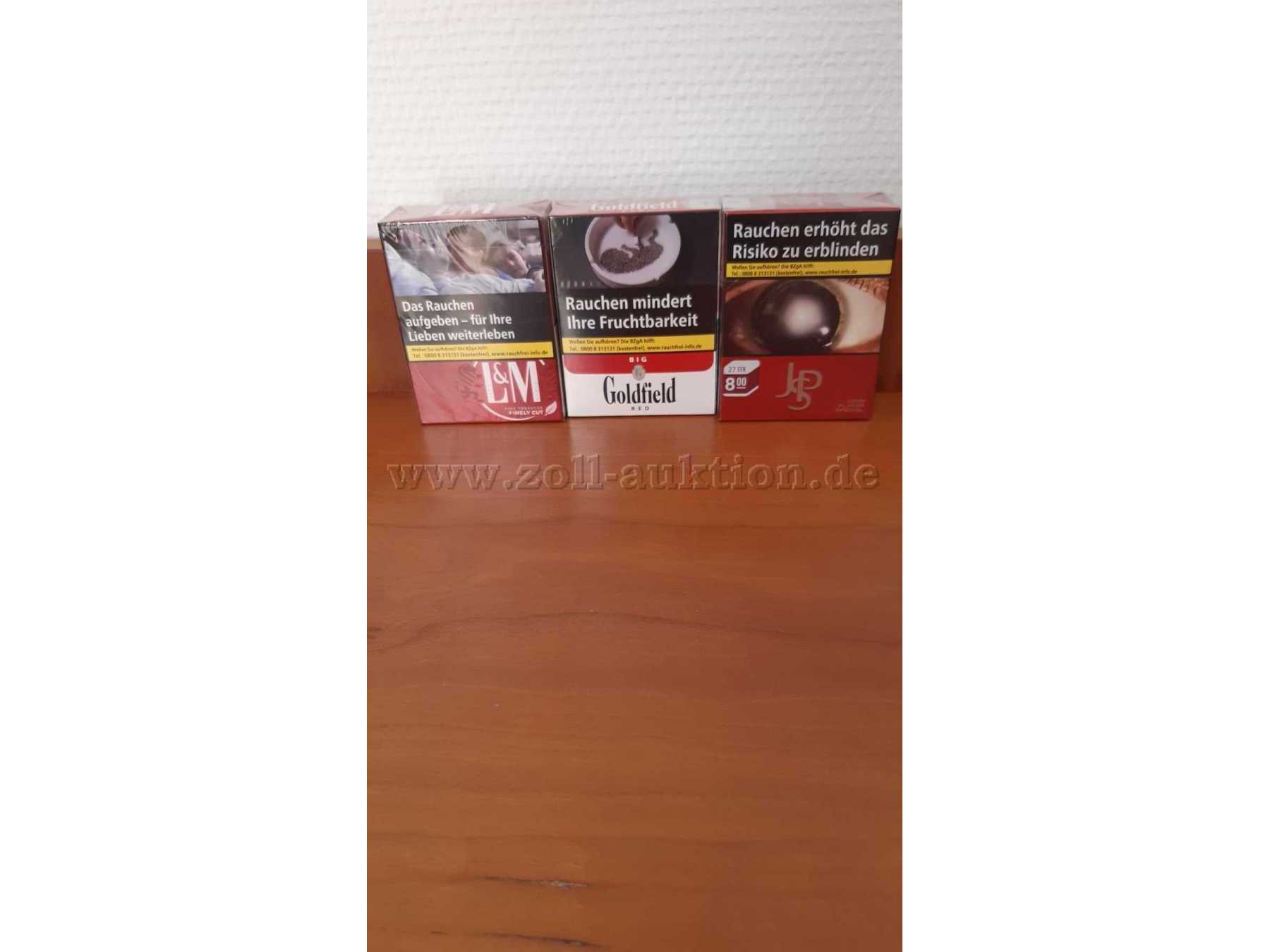 Konvolutbild der Zigarettenschachteln  Goldfield RED