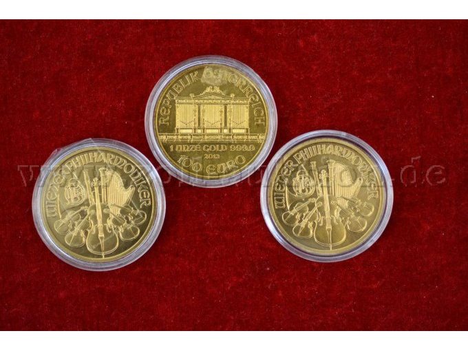 3 Münzen aus 
Gold 999/-