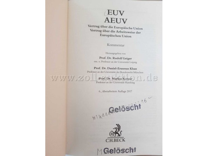 EUV/AEUV (Geiger) - Haupttitelseite