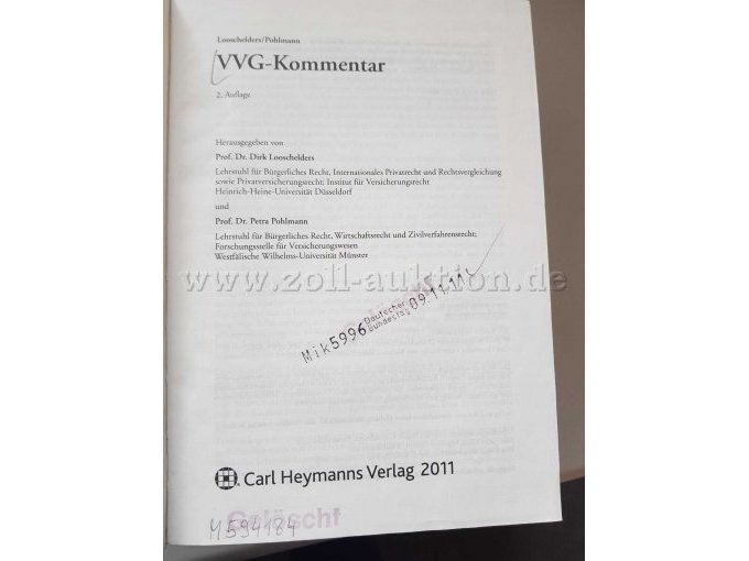 VVG-Kommentar (Looschelders/Pohlmann) _ Haupttitelseite