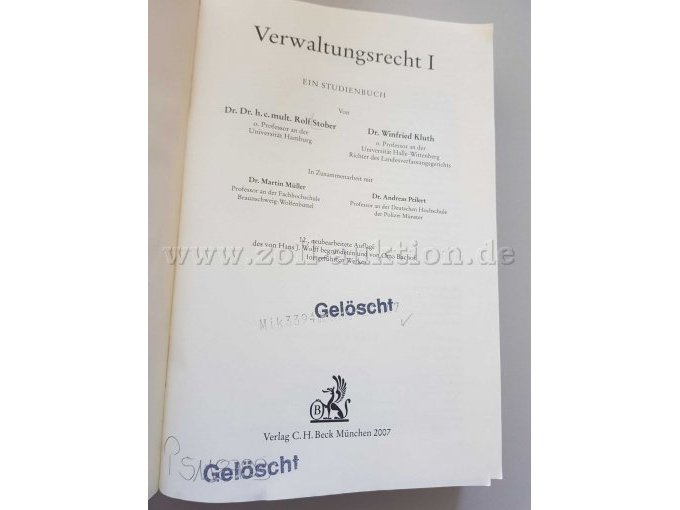 Verwaltungsrecht I - Haupttitelseite