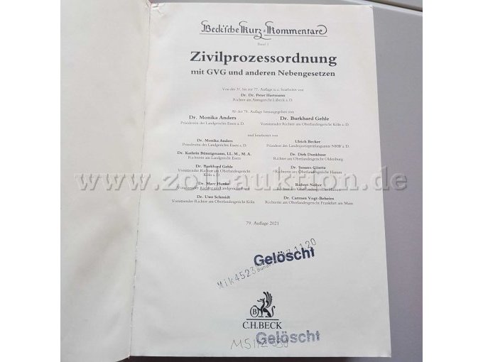 ZPO (Baumbach) - Haupttitelseite