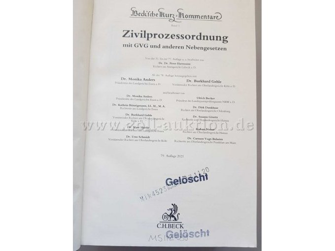 ZPO (Baumbach) - Haupttitelseite