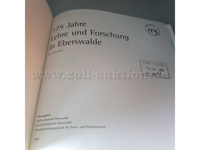 175 Jahre Lehre und Forschung in Eberswalde - Haupttitelseite