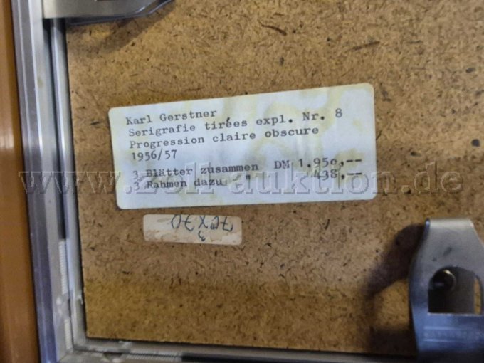 3 afbeeldingen "Progression Claire-Obscure" van Karl Gerstner, zeefdruk – foto 6 – kavel bij Zoll-Auktion, Hagen