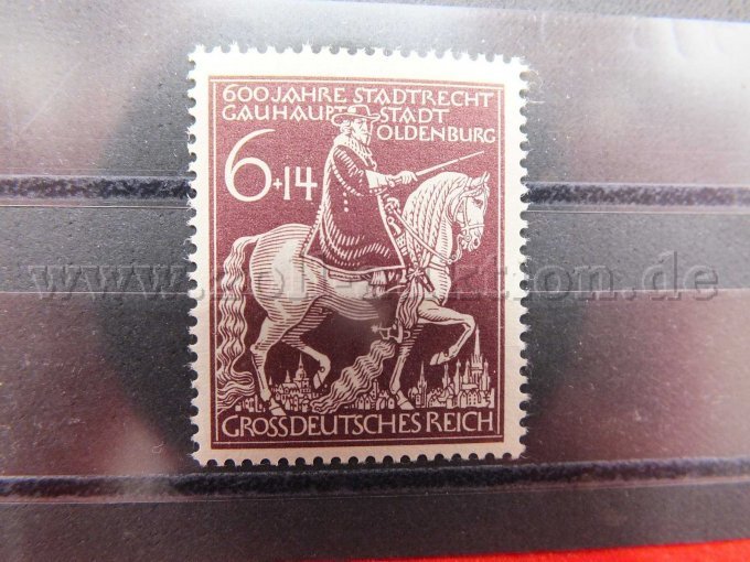 Detailaufnahme der Briefmarke unten Reihe 3