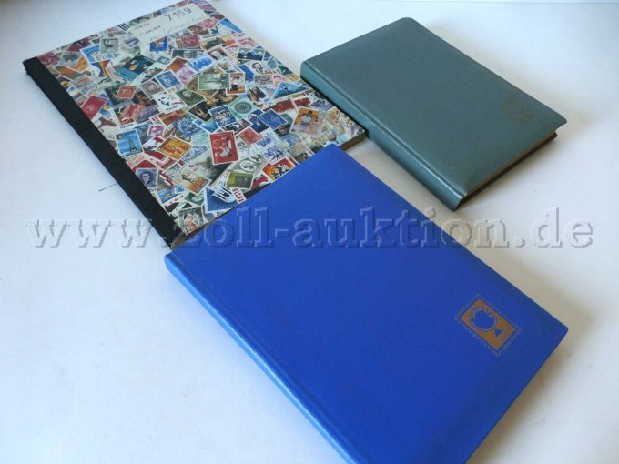 Außenansicht drei Briefmarkenalben Außenansicht drei Briefmarkenalben