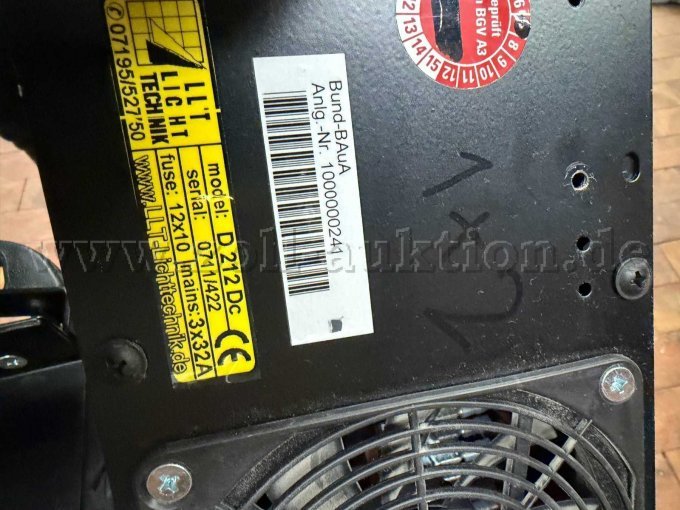 Dimmer LLT D212D, Typenschild 2