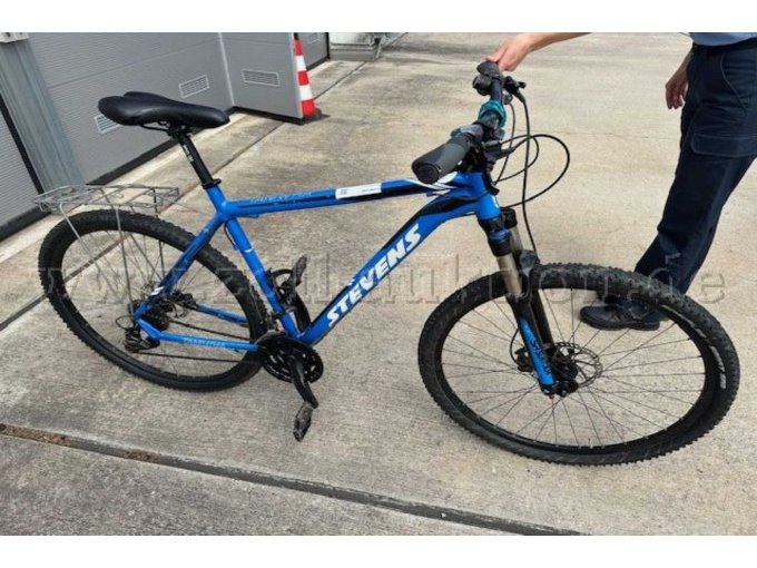 Fahrrad blau seite