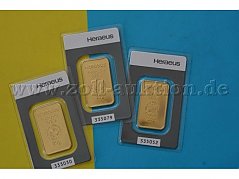 3 Barren mit Feingold 999,9/-
zu je 20 g