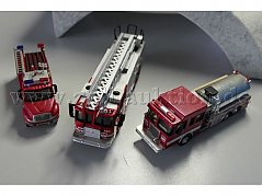 Feuerwehrfahrzeuge von Boley und Del Prado, 1:87 Gesamtansicht