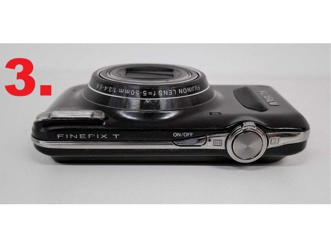 3. Fujifilm Finepix T210, Oberseite