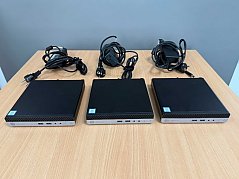 3 xHP ProDesk 400 G3 Desktop-Mini PC
mit Netzteilen
Vorderansicht