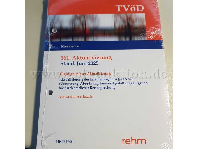 Lose-Blatt-Lieferungen TVöD 161. Aktualisierung
