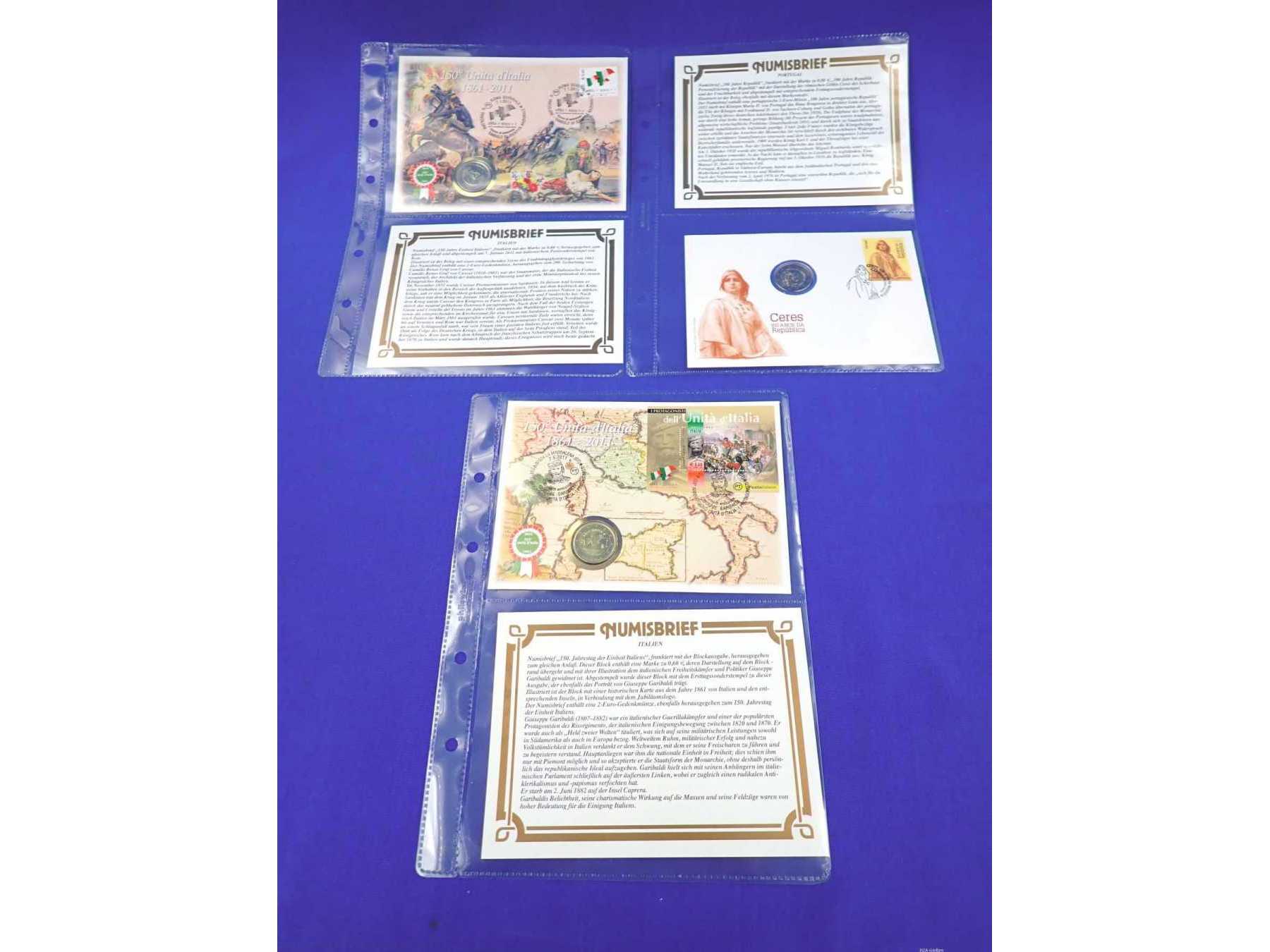 Numisbriefe, verschiedene Ausgabeländer und Anlässe