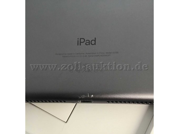 Apple iPad 7. Generation Gerät 2_Farbabsplitterungen auf der Rückseite USB-Port