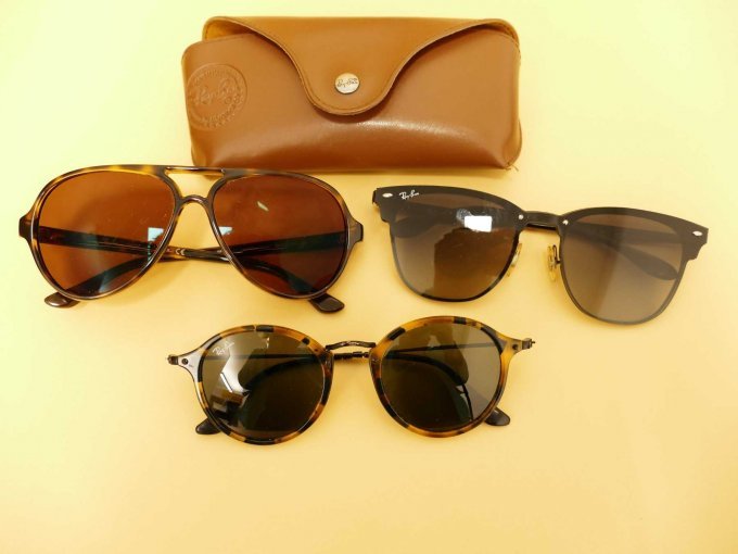 Drei Sonnenbrillen von Ray Ban mit Etui_ Gesamtansicht