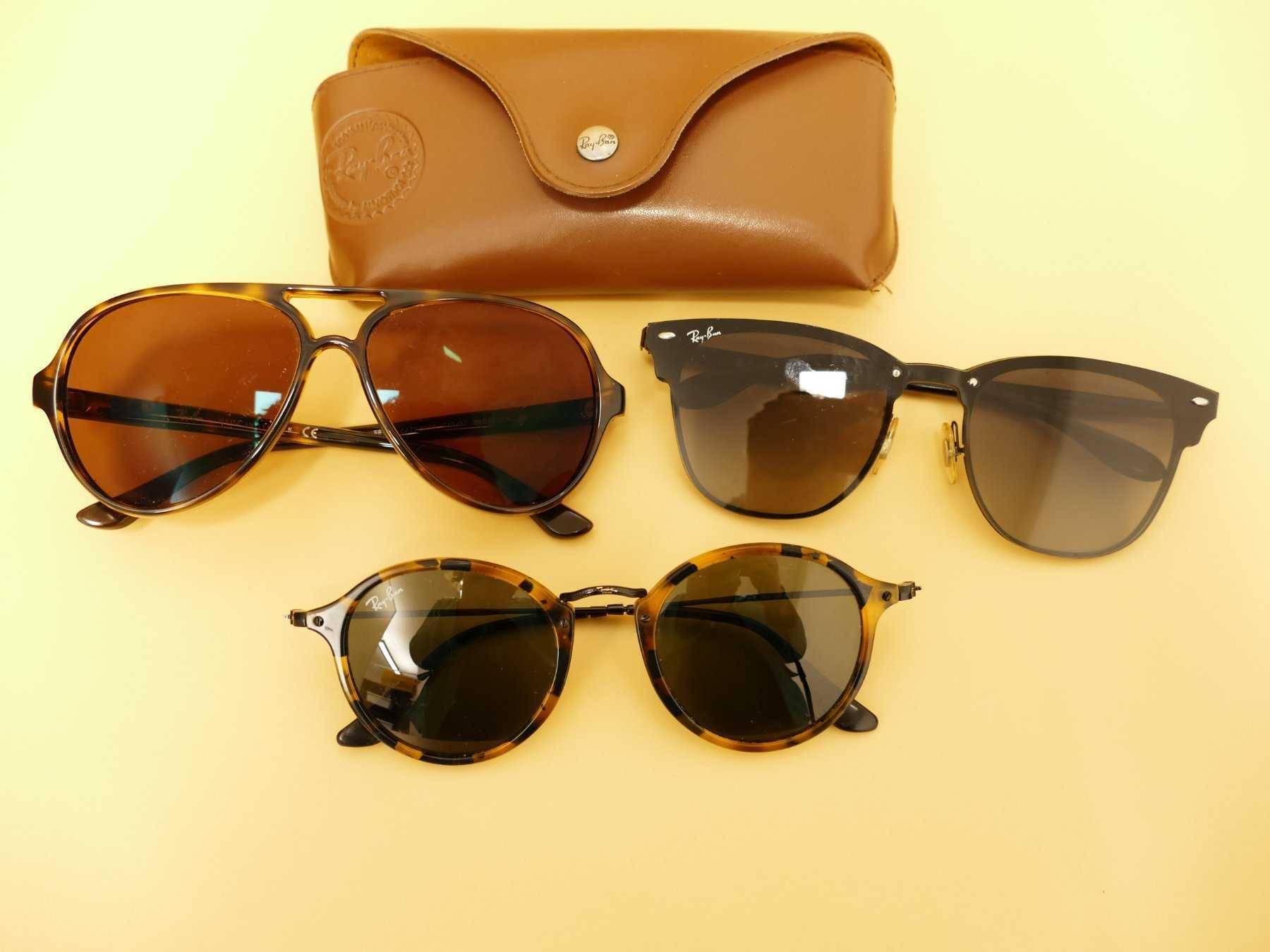 Drei Sonnenbrillen von Ray Ban mit Etui_ Gesamtansicht