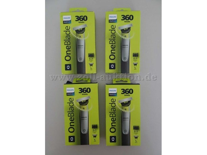 Philips One Blade 360 4 Packungen Rasierer mit jeweils 1 Klinger, 1 Kamm, 1 Kabel