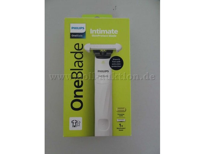 Philips One Blade Intimate Rasierer mit jeweils 1 Klinge, 1 Kamm, 1 Kabel - Vorderseite