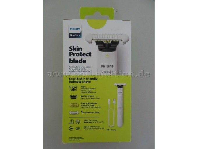 Philips One Blade Intimate Rasierer mit jeweils 1 Klinge, 1 Kamm, 1 Kabel - Rückseite