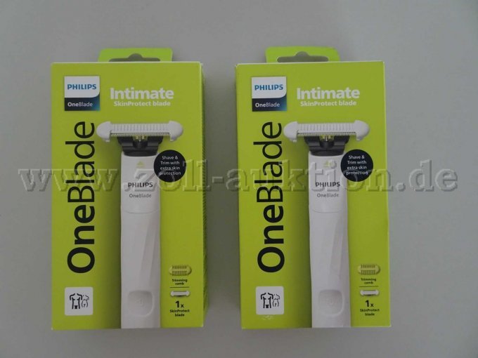 Philips One Blade Intimate

2 Packungen Rasierer mit jeweils 1 Klinge, 1 Kamm, 1 Kabel