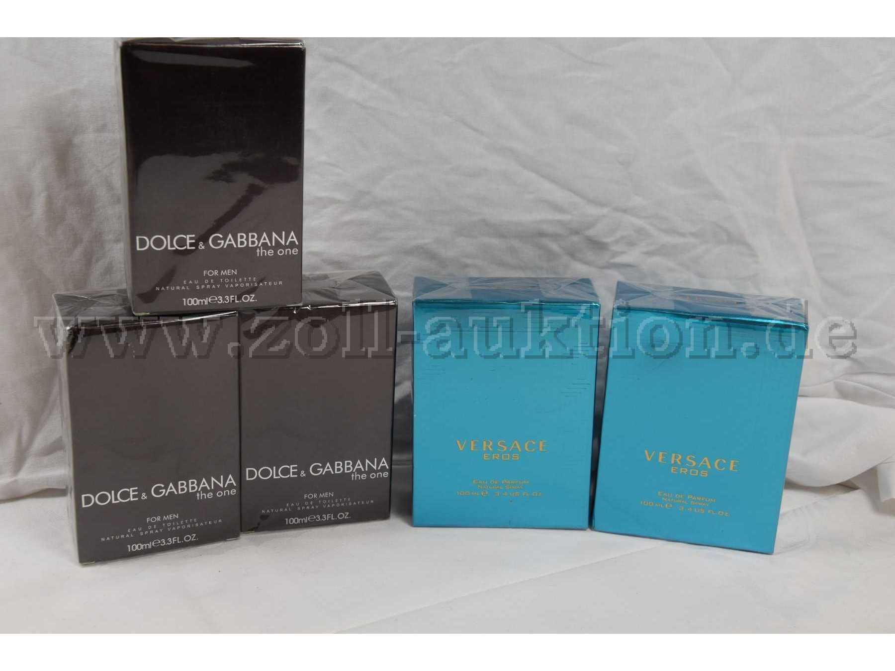 3 Eau de Toilette „Dolce & Gabbana“ je 100ml und 2 Eau de Parfum „Versace“ Eros je 100ml