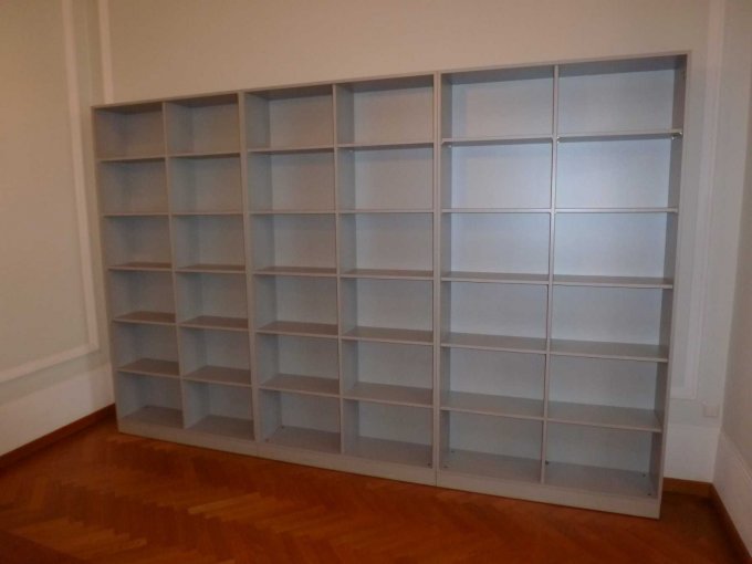 3 Regale 6 OH Siberfarbend Frontansicht II
