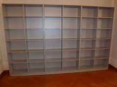 3 Regale 6 OH Siberfarbend Frontansicht