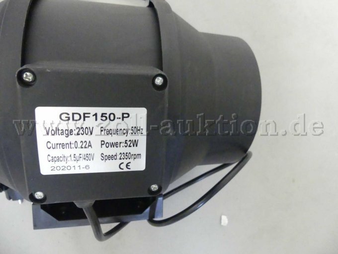 Detailansicht Produktdaten Rohrventilator 3 GDF150-P