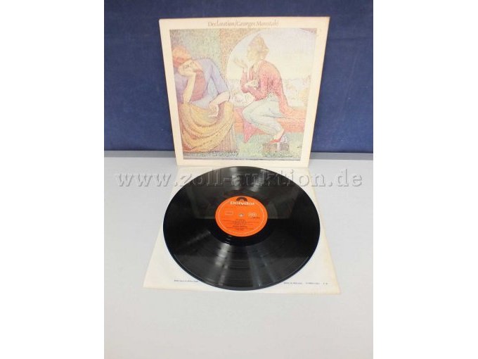 Detailansicht der LP Georges Moustaki "Declaration"ohne Hülle