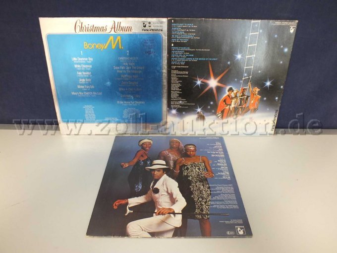 Rückseite der LPs mit Auflistung der Lieder, mit Beschädigungen