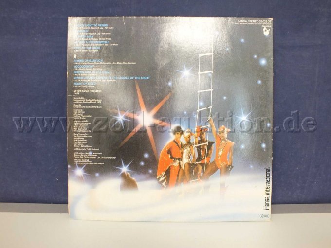 Ansicht des Covers "Nightflight To Venus" von hinten, mit Beschädigungen