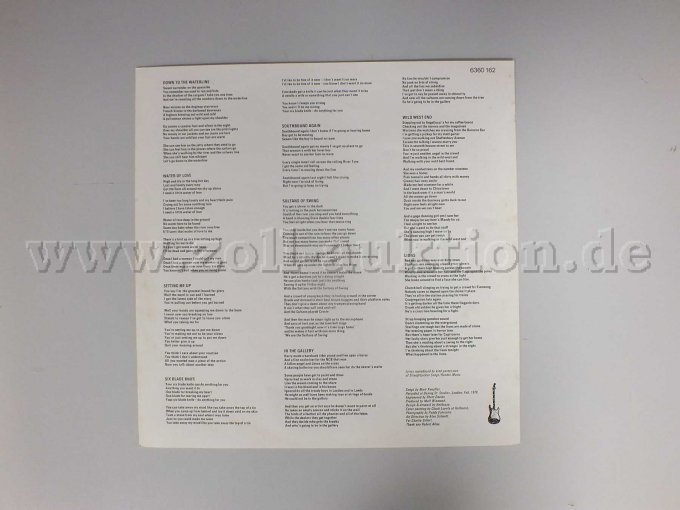 Rückseite des Posters zur LP mit Beschädigunen