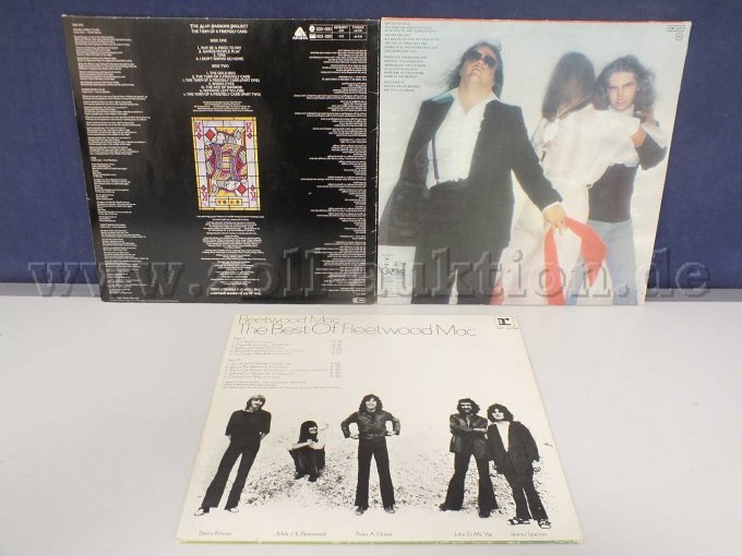 Rückseite der LPs mit Auflistung der Lieder, mit Beschädigungen