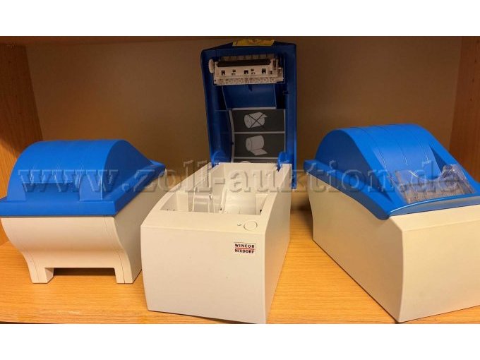 Vorder- und Rückansicht bzw. mit geöffneter Abdeckung für das Druckpapier.