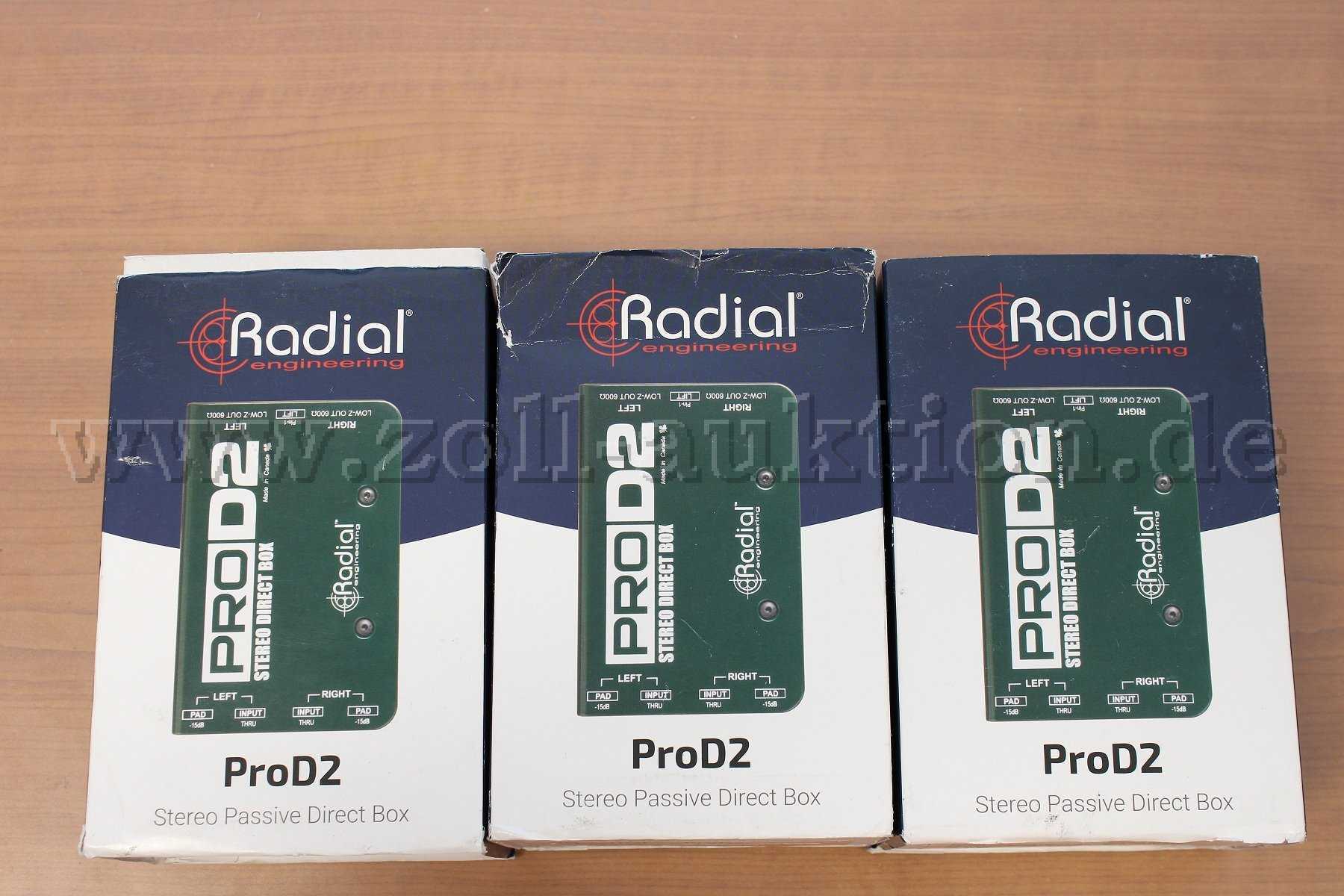 3 台 Radial Engineering Pro D2 无源立体声 DI 盒